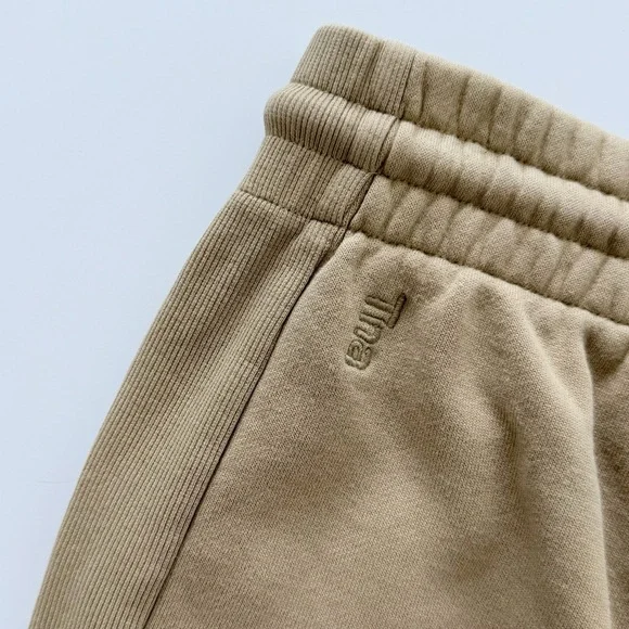 Aritzia TNA CozyAF Fleece Joggers Beige High Rise Sweatpants Size L - Picture 5 of 9
